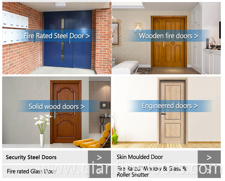 BS certified security fire rated double leaf stainless steel door